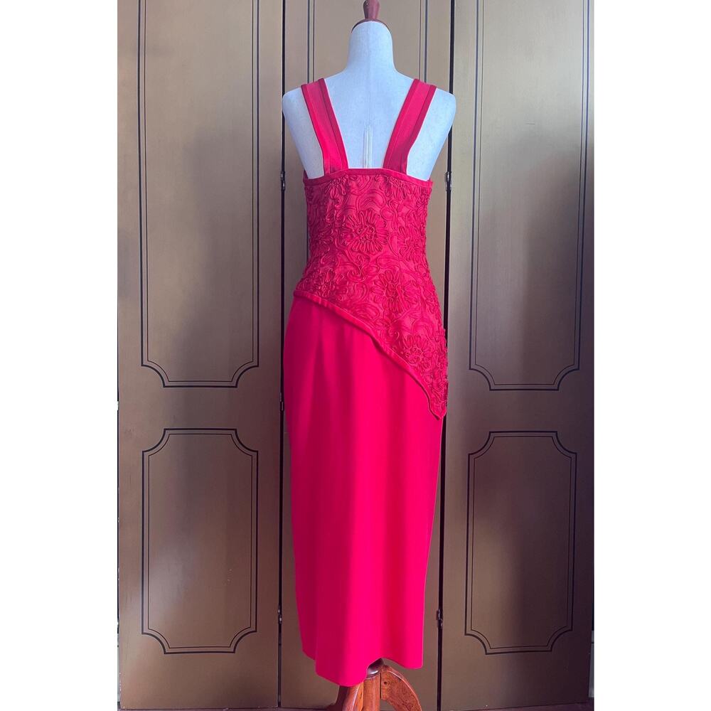 Vintage evening dress in red by Bill Blass, size 6 - Picture 7 of 8